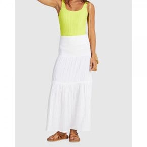 4377229 Roxy Womens Remember The Time Maxi Skirt - BRIGHT WHITE