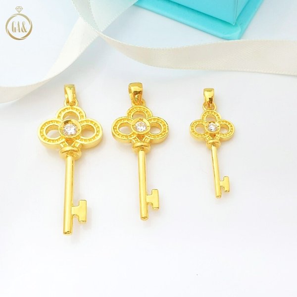 [가앤] 24k순금 큐빅 열쇠 목걸이 메달 펜던트 3.75g