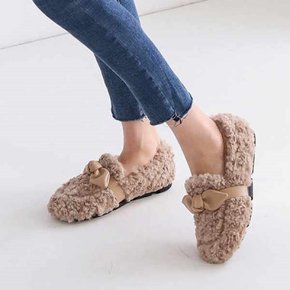 kami et muse Tied ribbon fur loafers_KM20w209