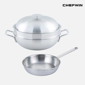 316STS  커퍼코어 프리미엄 통5중 26cm 후라이팬 + 32cm 파티웍