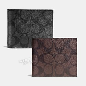 남성 반 지갑 F74993 COACH COMPACT ID WALLET IN SIGNATURE