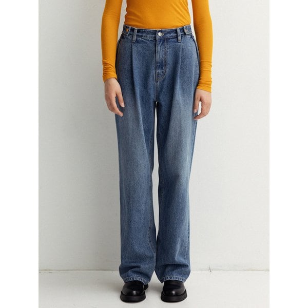 waist tab denim pants (mid blue)