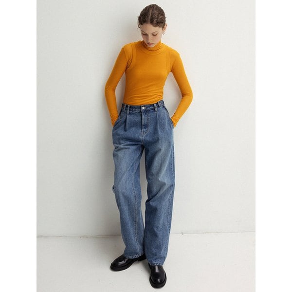 waist tab denim pants (mid blue)