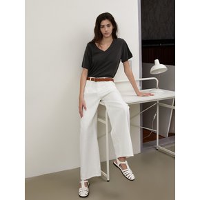 Cool Summer Denim Two-tuck Wide Pants