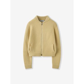 WOOL PLAIN KNIT ZIP-UP_BEIGE