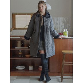 Diamond Quilting Long Padding - DARK GREY