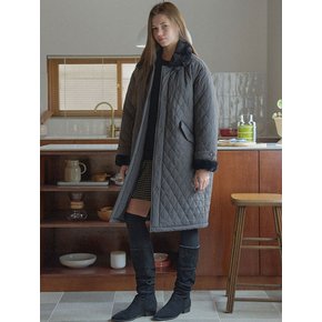 Diamond Quilting Long Padding - DARK GREY