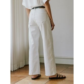 24 summer Basic straight semi-wide denim pants_Ivory