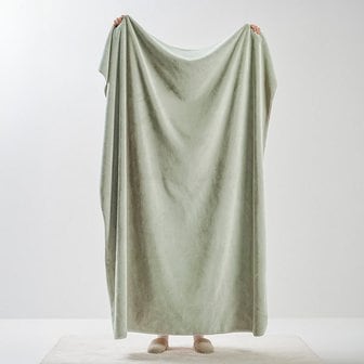 JAJU 밍크 플리스 극세사 블랭킷 140x170cm 카키그레이 J605402001149