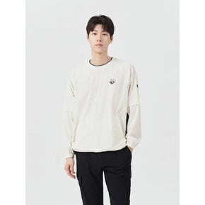 (남성) Crewneck Mesh Lined Woven Pullover G4TAW26006IVX