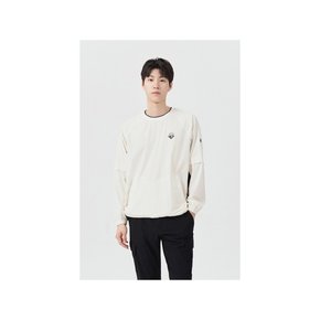 (남성) Crewneck Mesh Lined Woven Pullover G4TAW26006IVX