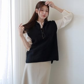 [최초가 69,000원][르포엠]테르아 울 블렌딩 니트베스트+블라우스