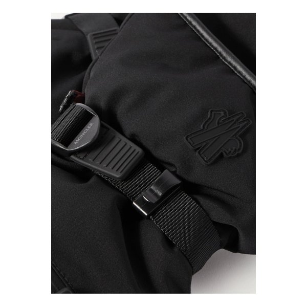 몽클레어 로고 아플리케 가죽 트리밍 스키 장갑 블랙 1647597323538841