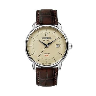  독일 제플린 남성시계 Zeppelin Mens Automatic 워치 LZ120 Lake Constance 브라운 81605 스트랩