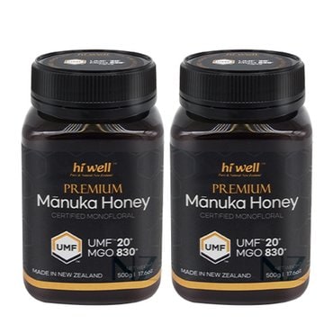 하이웰 프리미엄 마누카 꿀 UMF 20+ 500g 2개 뉴질랜드 마누카꿀 MANUKA HONEY 마누카 허니