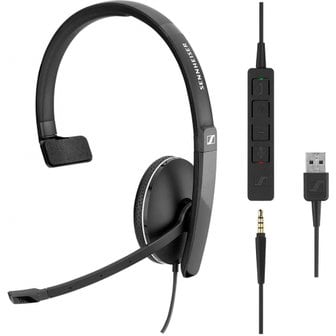  []EPOS  SENNHEISER USB&3.5mm 잭 연결 편귀 UC 헤드셋 SC 135 USB AWS 기술 파트너 인증 제품