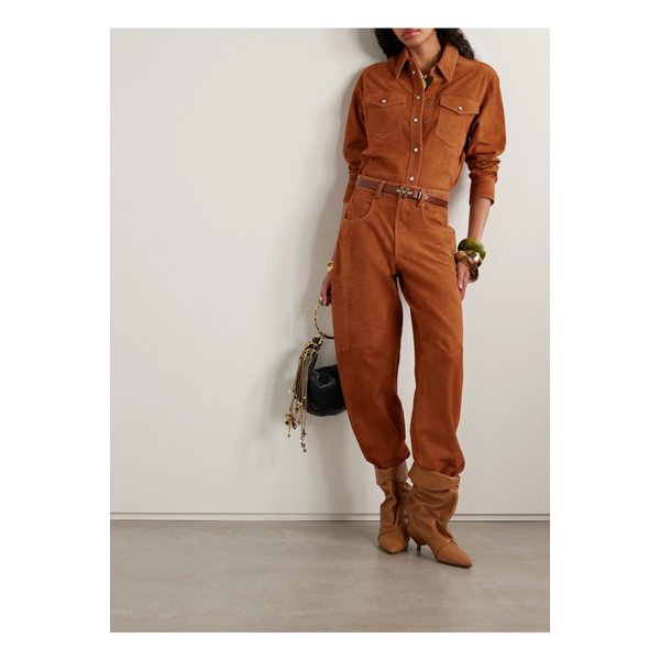 다리엘 스웨이드 테이퍼드 팬츠 브라운 46376663162889988