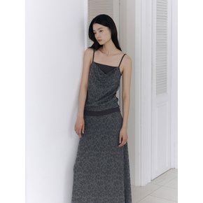 JACQUARD LAYERED SLEEVELESS TOP [CHARCOAL]