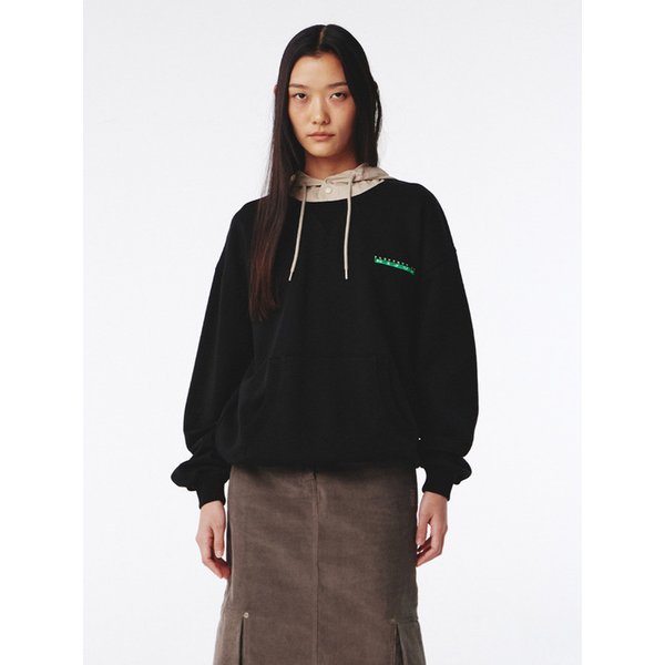 Logo ALVY Hoodie UNISEX Black Beige