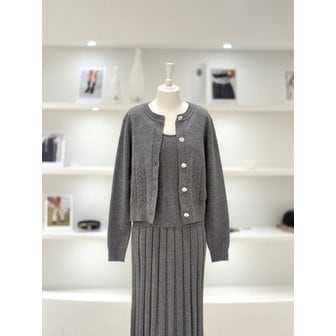 듀엘 [여주점] 여성 플라워버튼 니트 가디건 (L261KSL003)