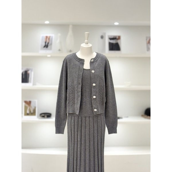 [여주점] 여성 플라워버튼 니트 가디건 (L261KSL003)