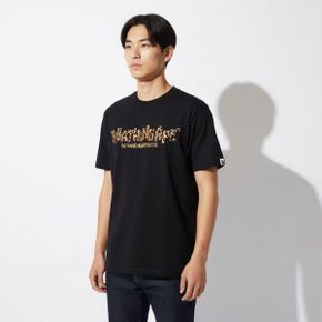 와일드 레오파드 패턴 프리미티브 로고 티셔츠(M) BLACK 270899