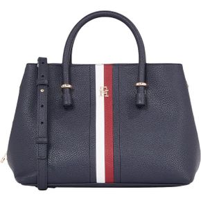 영국 타미힐피거 크로스백 Tommy Hilfiger Womens TH Emblem Satchel Corp Space Blue OS 174839