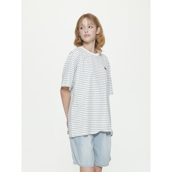 PINSCHER SMALL PATCH STRIPE T-SHIRTS GREY (RATS320N)