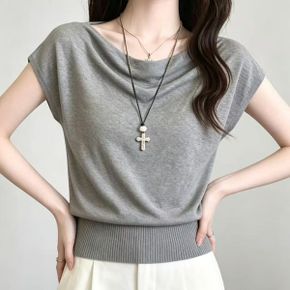 로멜리 드레이프 반팔니트_P429365224