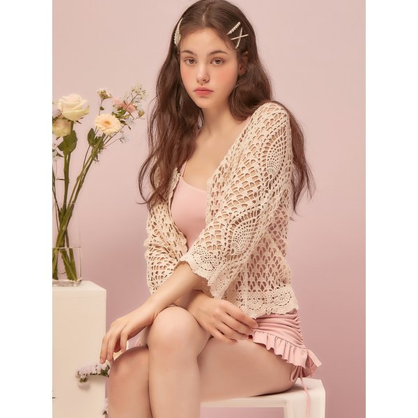 레니 에스닉 크로셰 커버업 가디건