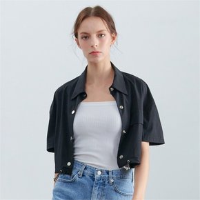 STRING SHORT SLEEVE BLOUSE BLACK