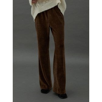 무니드 VELOUR CUT PANTS - BROWN