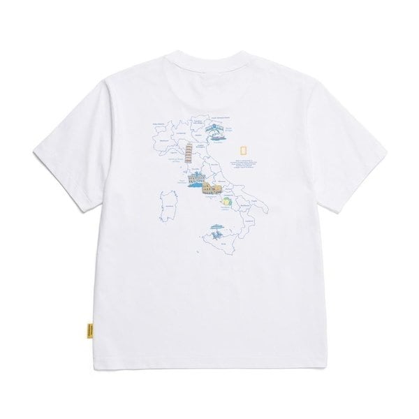 [여주점] N252UTS092 크로우 유니 COOL MAX 월드맵 그래픽 베이직핏 반팔 티셔츠 WHITE