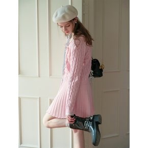 [12/4예약배송]Cest_Pink flared knit skirt