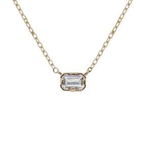 14k Square Cubic Necklace