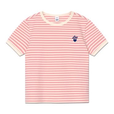 Lee Kids 스트라이프 링거 티셔츠 핑크 LK2502ST77PI