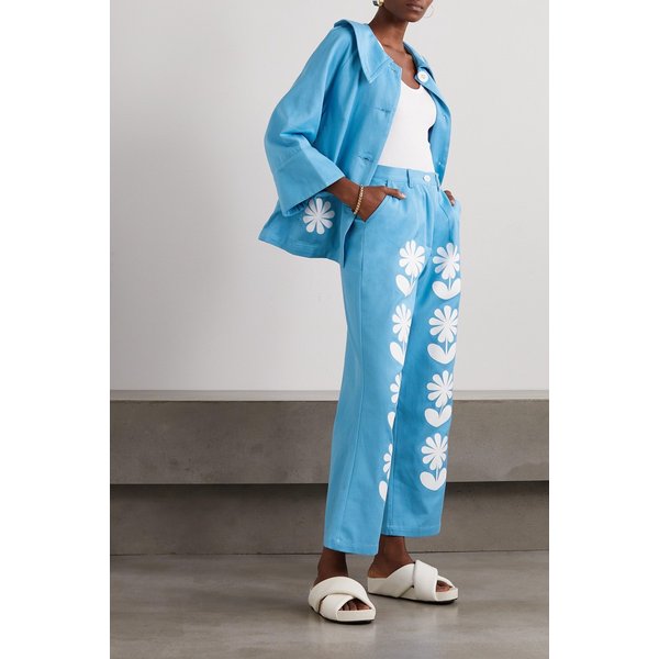 신디소 쿠말로 Zena Floral-print Flared Jeans 라이트 블루 1647597284420232