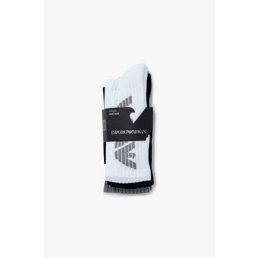 EMPORIO ARMANI 남성 트리플 이글 리브드 삭스 3PACK (0814345004)