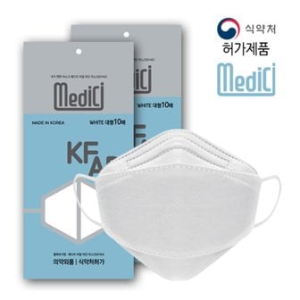  메디치 여름용 국산필터 3D 비말차단 KF-AD 마스크 대형100매 (10매입*10봉)