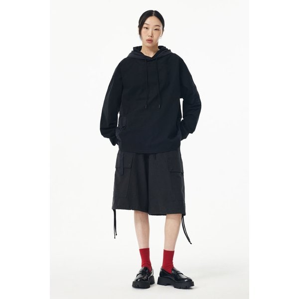 우븐 배색 워크 후드티셔츠 91U5122004099