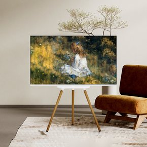 이젤큐빅스 화이트에디션 32인치 HD TV 구글 스마트 이젤 tv 거치대 이젤형 인테리어 스탠드티비