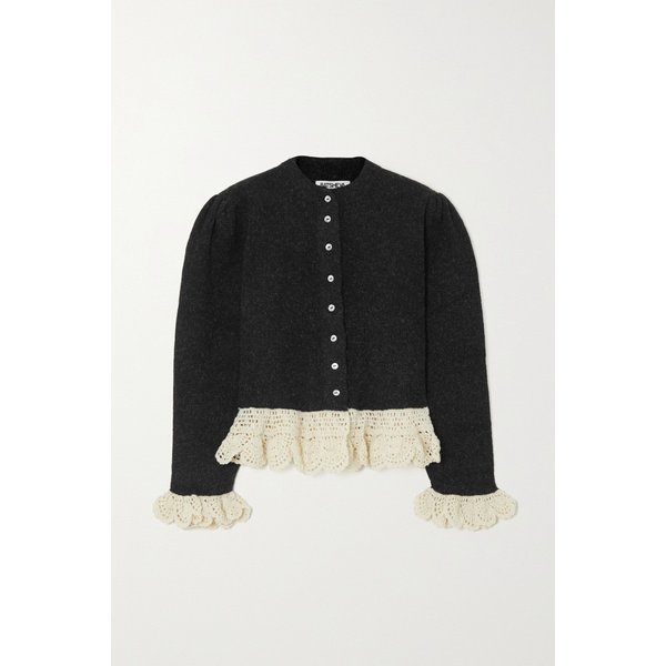바체바 Grace Crochet-trimmed Alpaca And Wool-blend Cardigan 블랙 1647597281921612