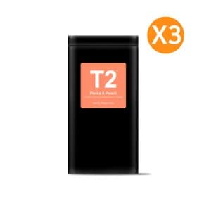 T2 티투 복숭아 피치 아이스티 루스 리프 과일차 틴케이스 250g X3