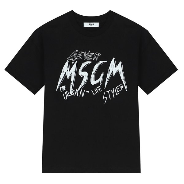 키즈 여성 그래비티 로고 프린팅 티셔츠 23SS 블랙 MS029502 110