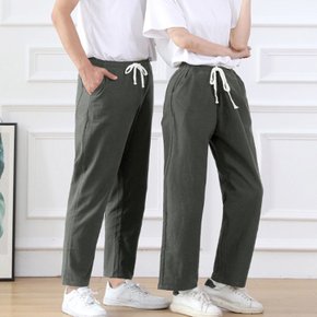 간절기 여성 남성 편한 밴딩 면바지 공용바지