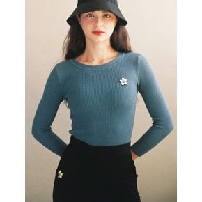 slim line knit blue