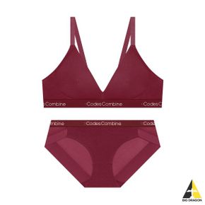 CODES COMBINE 코데즈 컴바인 INNERWEAR 내추럴 볼륨 모달 브라렛 햄팬티 세트 - 다크핑크