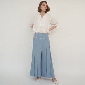 SATIN WIDE PLEATS PANTS