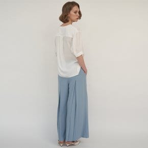 SATIN WIDE PLEATS PANTS