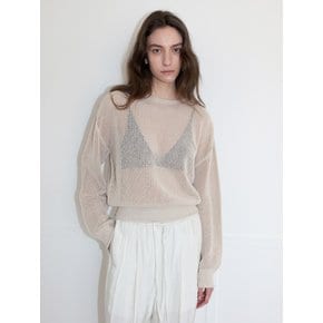 LOGOS CROCHET SWEATER (SAND)